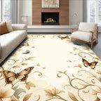 Elegant Butterfly Floral Vines Design Rug