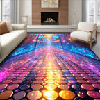 Vibrant Geometric Disco Hallway Rug