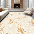 Organic Leaf Scroll Pattern Rug