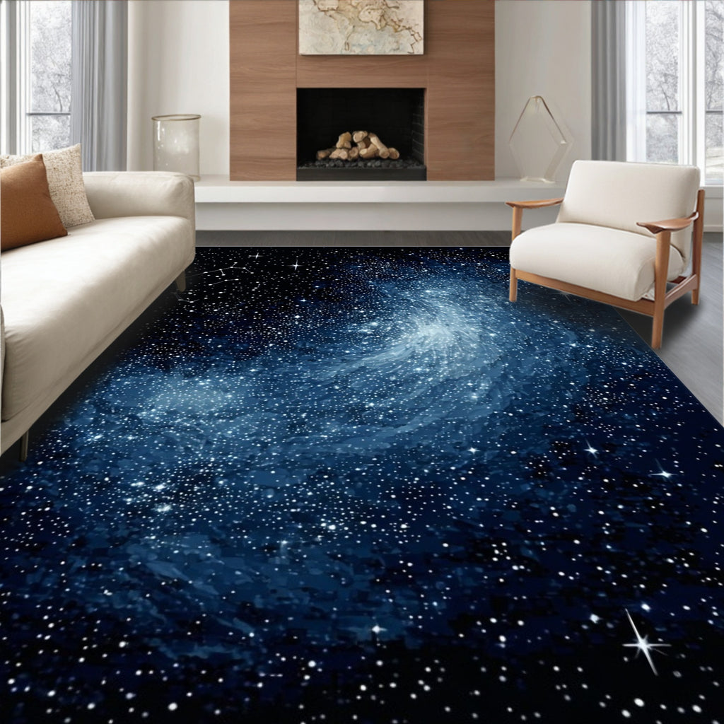 Cosmic Galaxy Star Pattern Design Rug