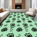Floral Vine Leaf Pattern Rug