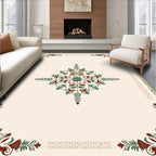 Floral Medallion With Leafy Accents Rug