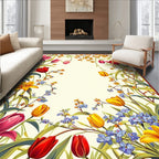 Vibrant Floral Botanical Garden Design Rug