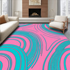 Pastel Pink Aqua Swirl Pattern Rug