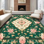 Elegant Floral Garden Motif Rug