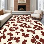 Brown Floral Silhouette Pattern Rug