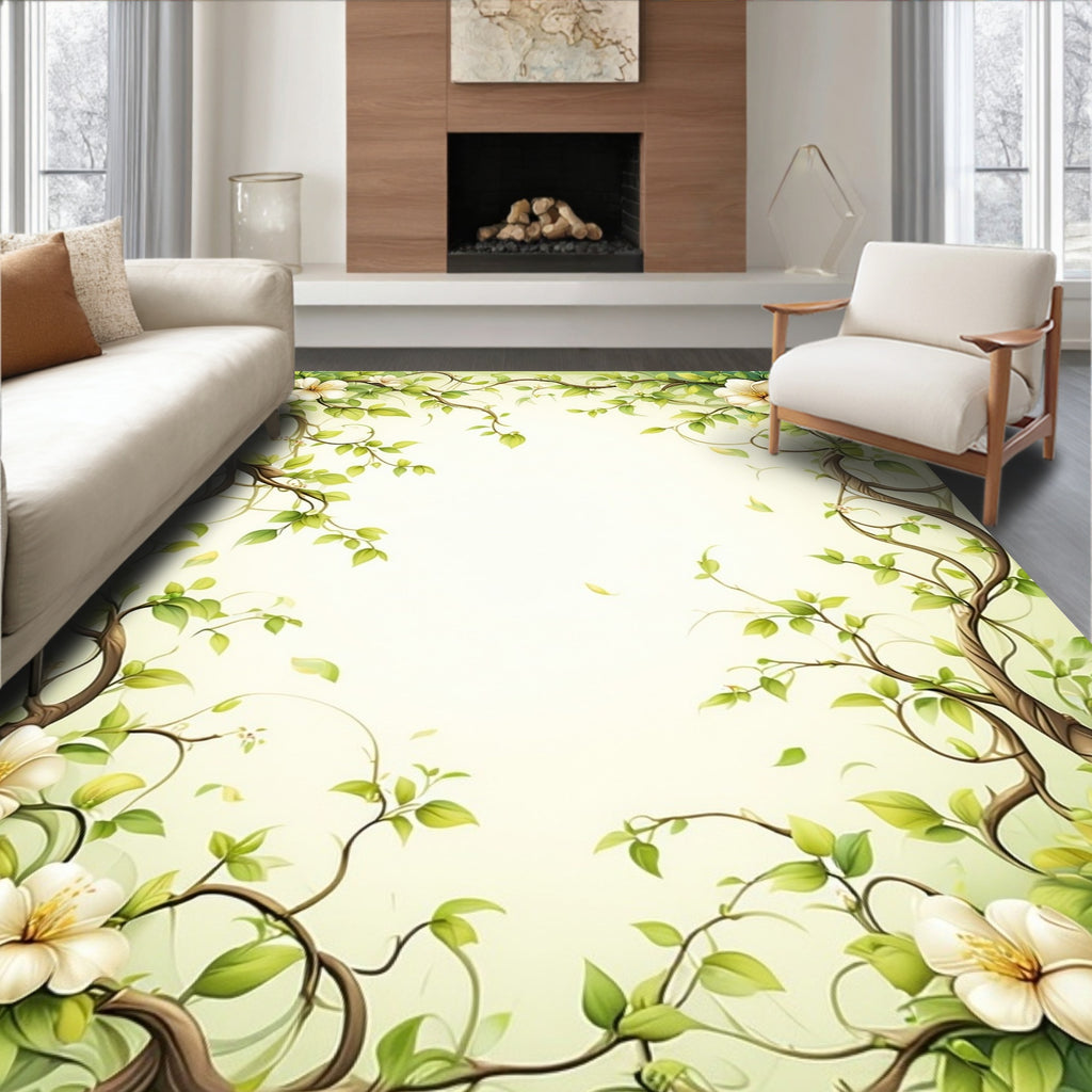 Vine And Floral Garden Design Rug