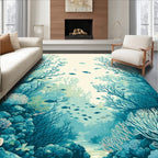 Ocean Reef Coral Fish Design Rug