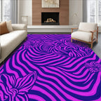 Bold Floral Zebra Stripe Design Rug