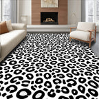 Bold Black White Animal Spots Rug