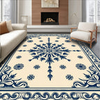 Traditional Scrollwork Floral Medallion Design Rug