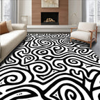 Abstract Swirls Lines Pattern Rug