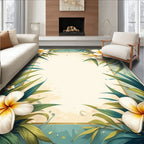 Tropical Blossom Leaf Pattern Rug