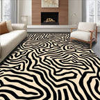 Bold Black Contour Pattern Rug