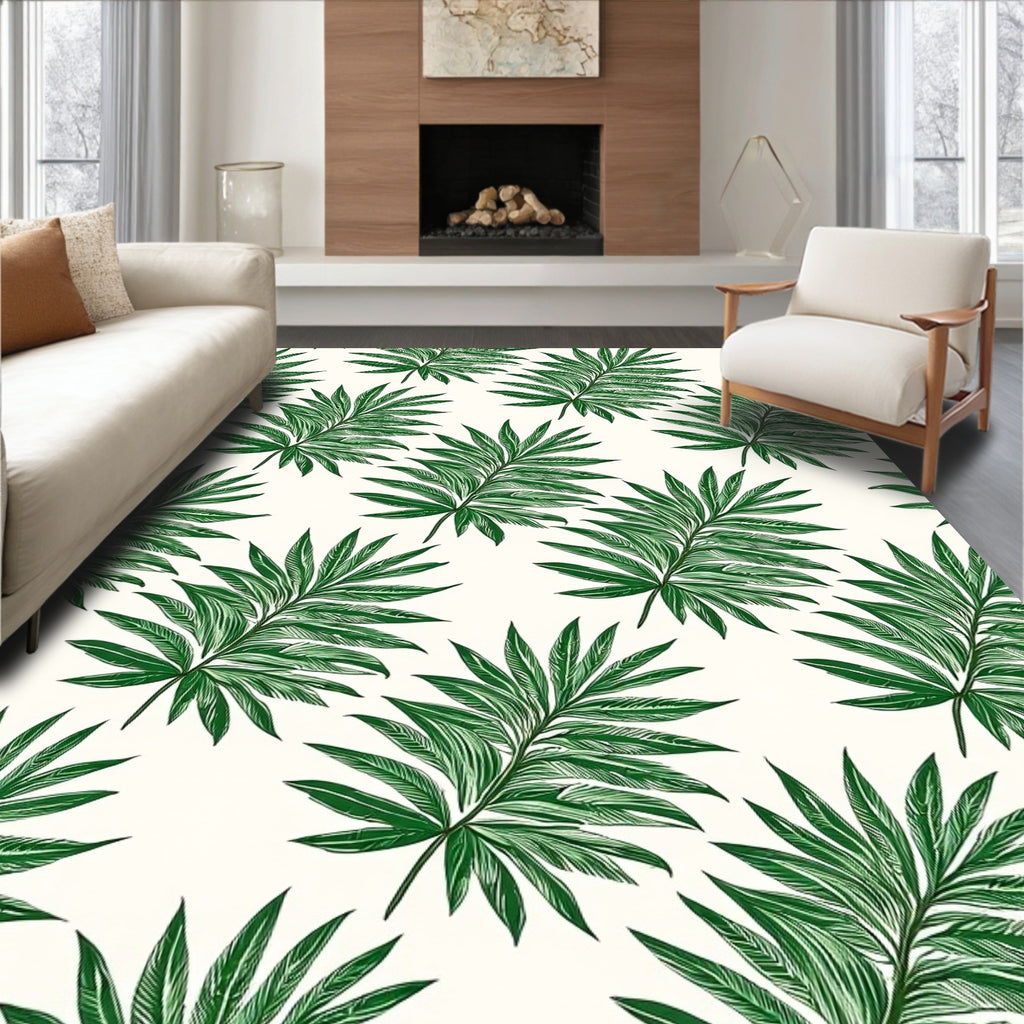 Emerald Frond Pattern Rug