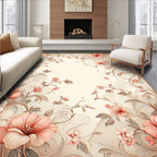 Elegant Floral Scroll Soft Peach Rug