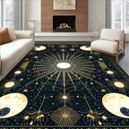 Celestial Spiderweb Moon Star Design Rug