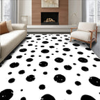 Abstract Black White Circles Pattern Rug