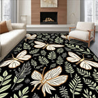 Botanical Butterfly Whimsical Garden Pattern Rug