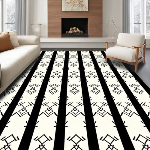 Abstract Geometric Tribal Stripes Rug