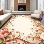 Elegant Floral Swirls and Blooms Rug