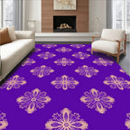 Ornate Floral Purple Background Rug