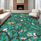 Birds and Blooming Branches Pattern Rug