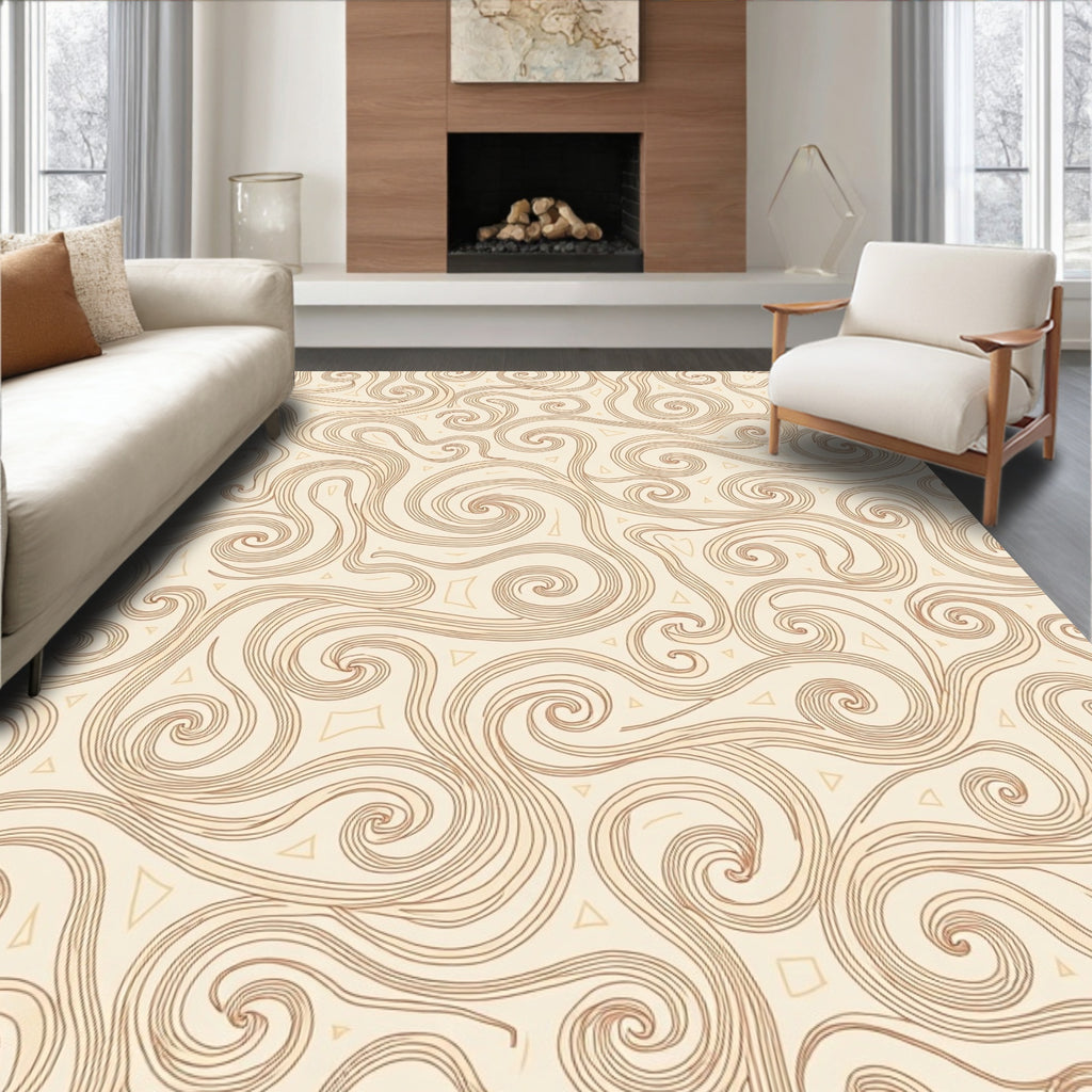 Curving Lines Triangles Pattern Rug