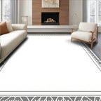 Ornate Leaf Border Grey Design Rug