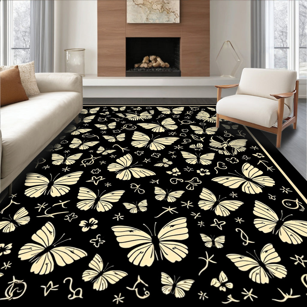 Whimsical Butterflies With Floral Accents Rug