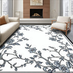 Elegant Floral Vines Silhouette Rug