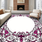 Ornate Floral Vine Swirls Design Elements Rug