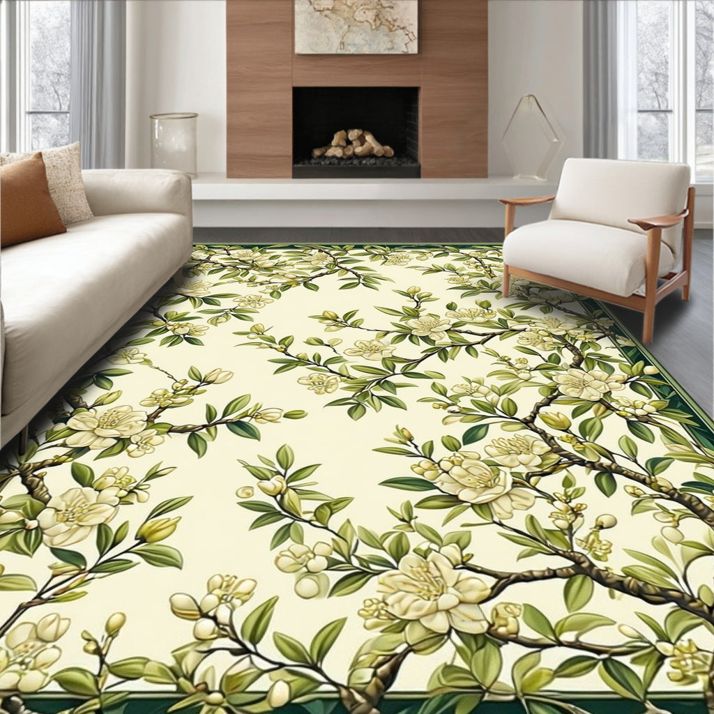Elegant Floral Vine Pattern Rug