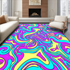 Vibrant Swirls Psychedelic Pattern Rug