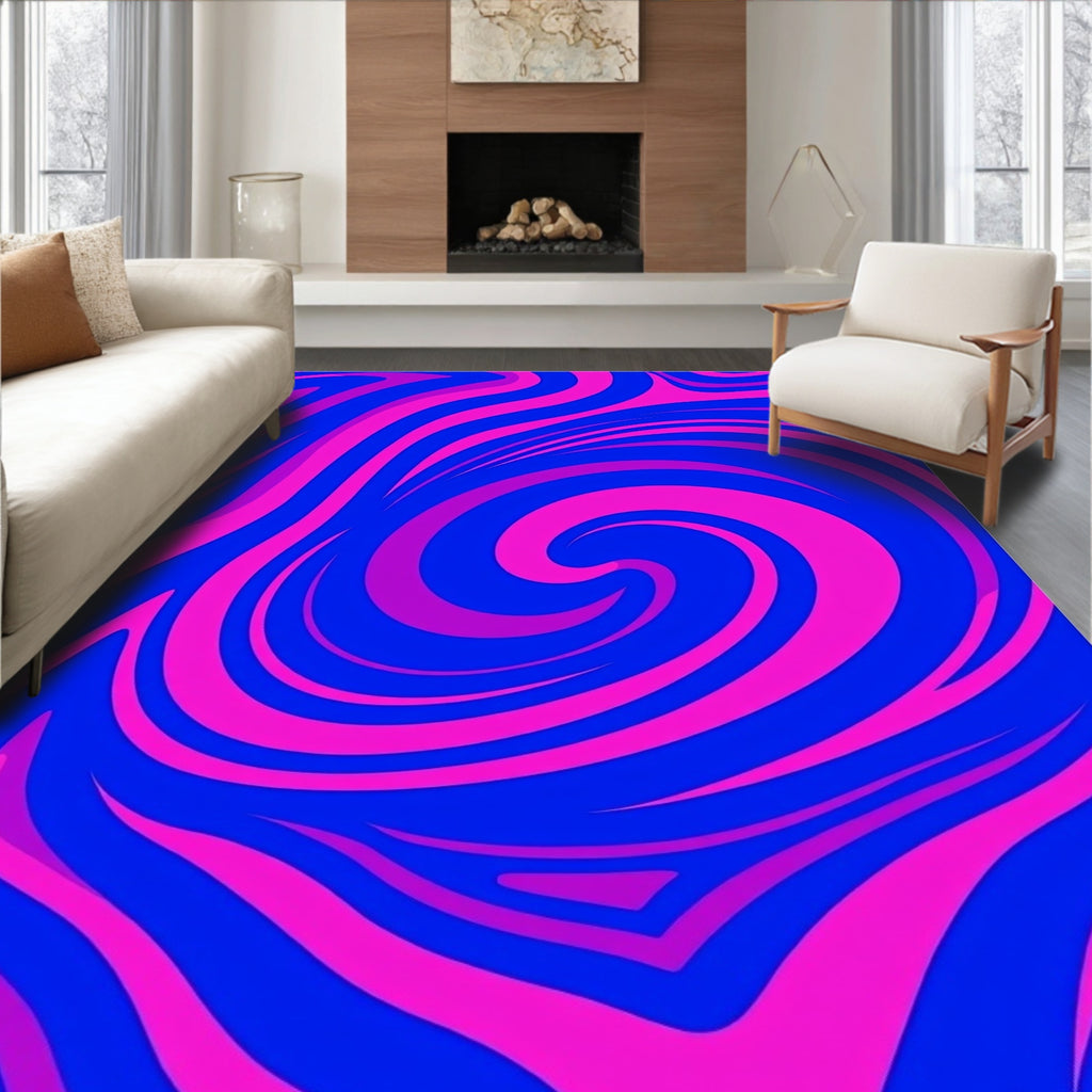 Vibrant Electric Swirl Nebula Rug