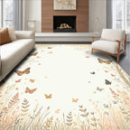 Whimsical Butterfly Meadow Design Rug