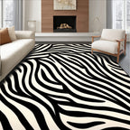 Bold Black And White Stripe Pattern Rug