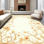 Vintage Floral Swirls Border Design Rug