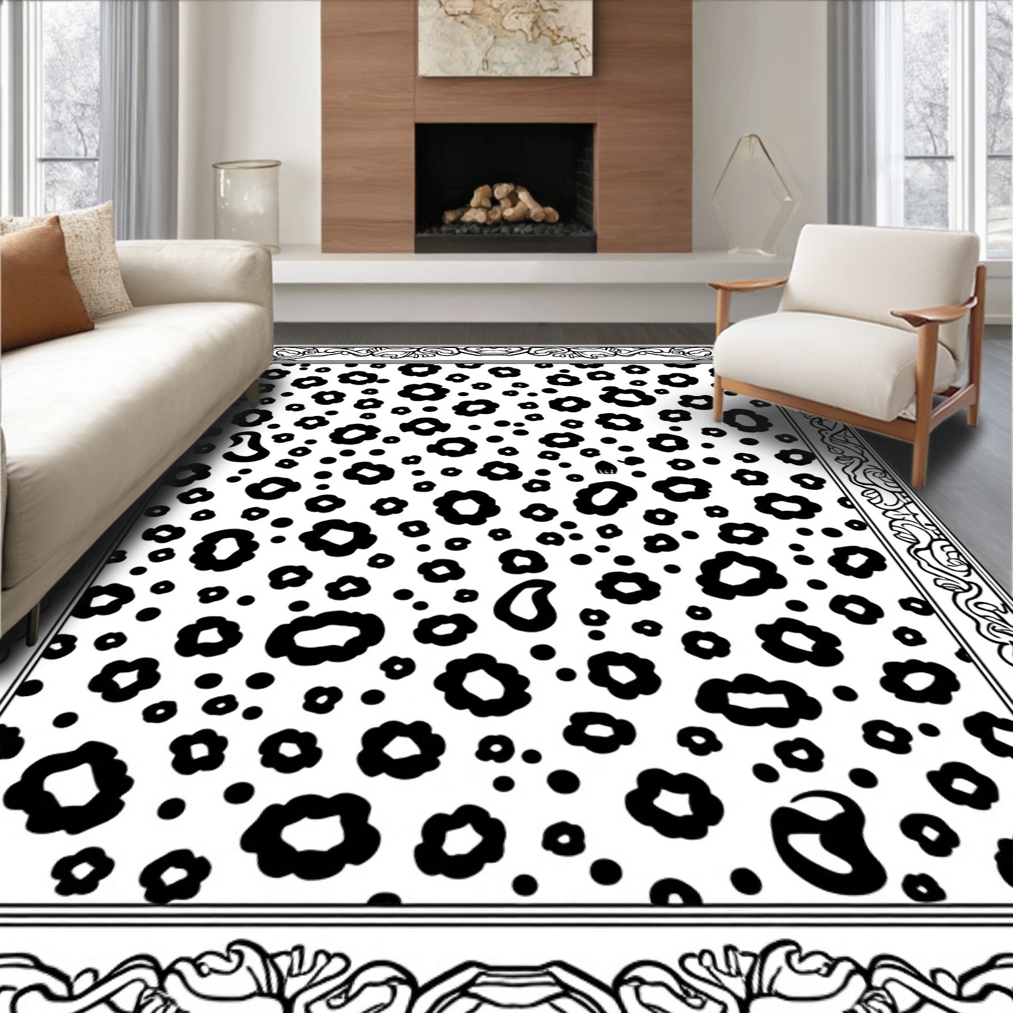 Bold Organic Spot Pattern Design Rug
