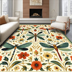 Insects Floral Motif Pattern Rug