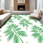 Green Fern Leaf Pattern Rug