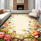 Vibrant Floral Vine Pattern Rug