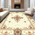 Cream Gold Ornate Floral Rug