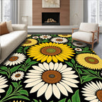 Bold Sunflower Blooming Garden Design Rug