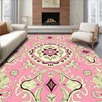 Pink Cream Floral Vintage Pattern Rug