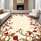 Autumn Vines Stylized Floral Design Rug