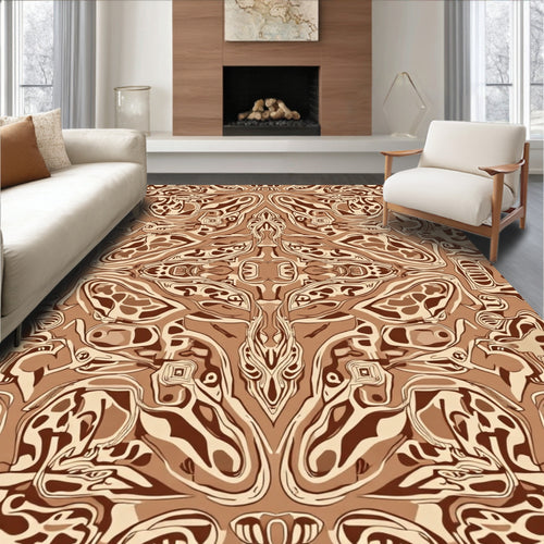 Abstract Earthy Tones Organic Pattern Rug
