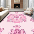 Pink Floral Mandala Pattern Rug