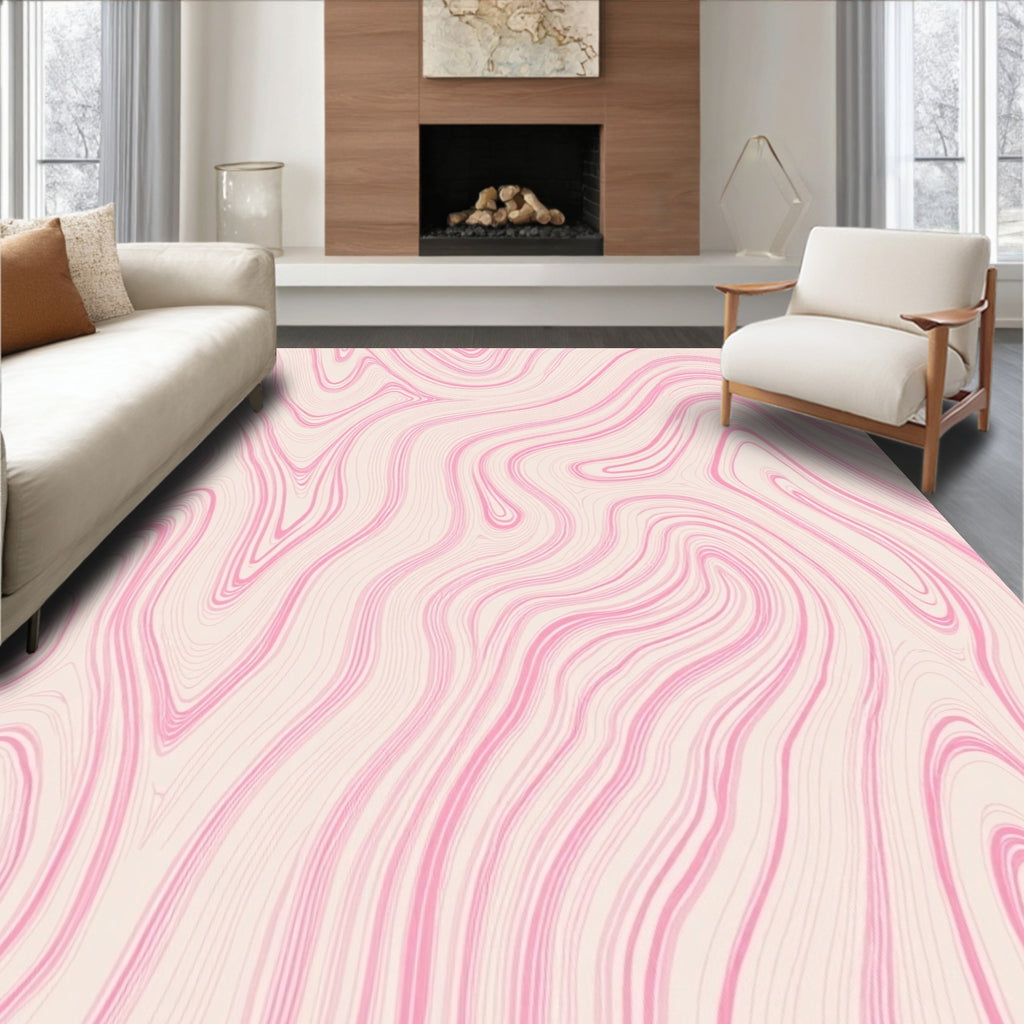 Soft Pink Swirl Pattern Rug