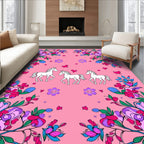 Whimsical horses with floral accent pattern Rug